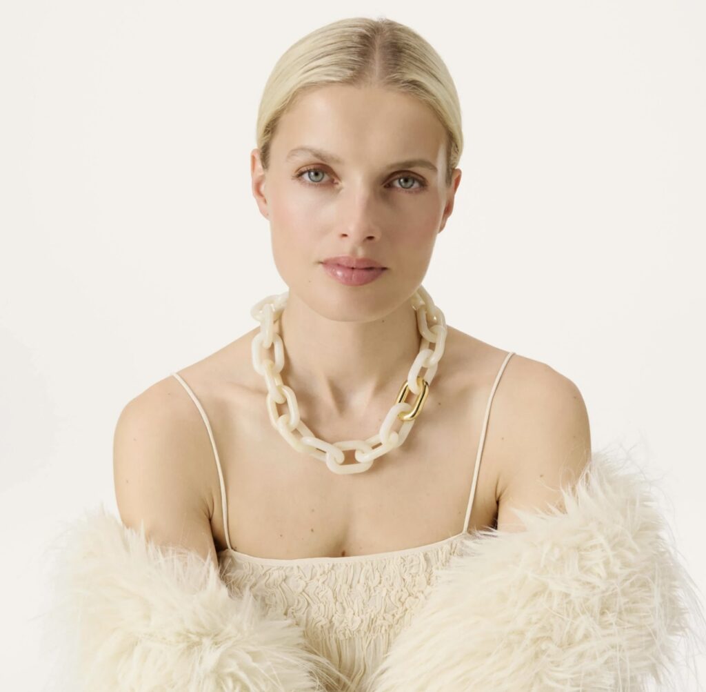 Vanessa Baroni New Oval Necklace pearl