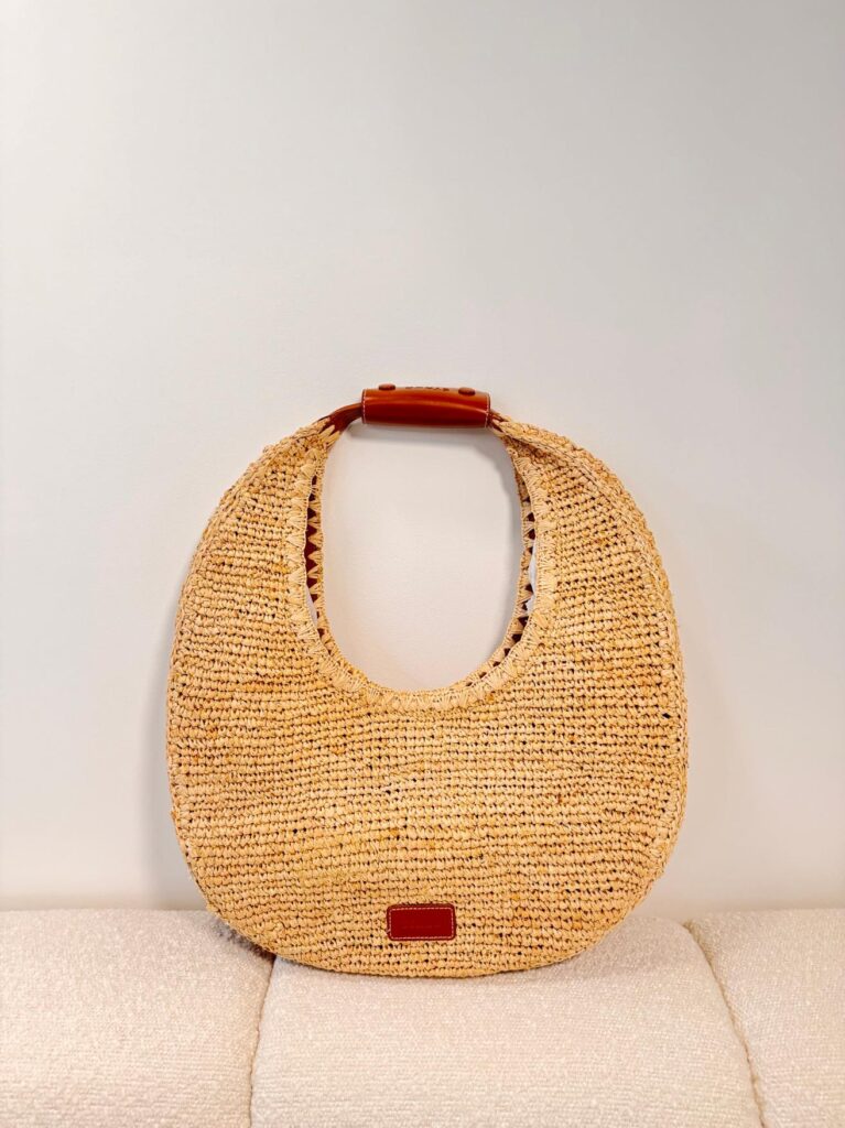 Staud Moon Raffia Tote Bag